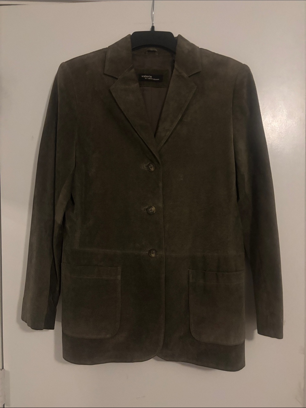 Vintage Valerie Stevens Olive Suede-Texture Blazer